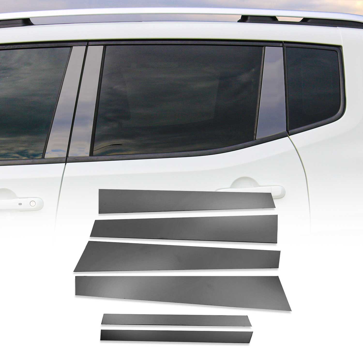 B-Säule Türsäulen Verkleidung für Mercedes S Klasse W221 2005-2013 Chrom Dunkel