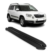 Trittbretter Seitenschweller für Skoda Yeti 2009-2017 Aluminium Schwarz Silber