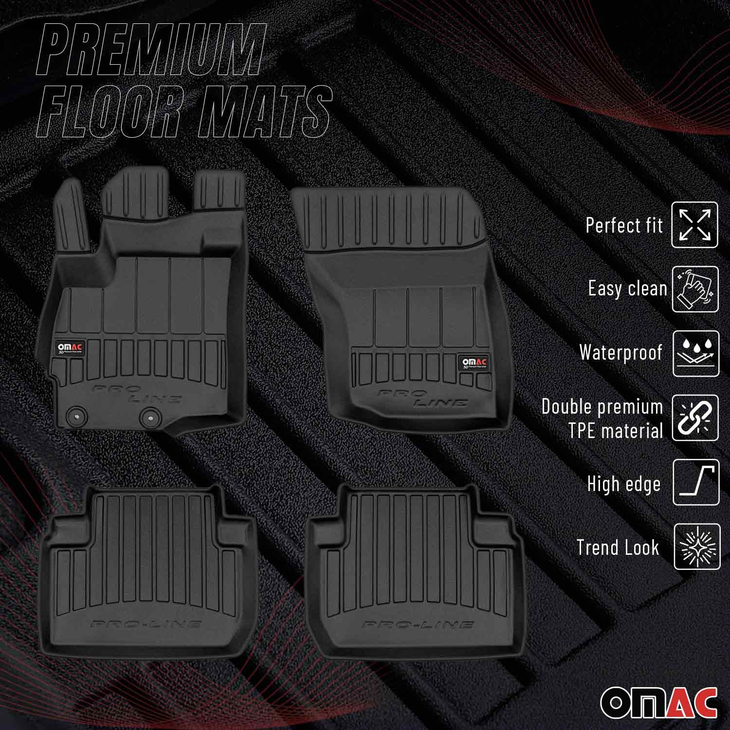 OMAC Gummi Fußmatten für Mitsubishi Outlander 2006-2021 Premium Gummi Schwarz 4x