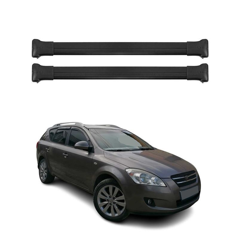 Dachträger Grundtäger für Kia Ceed ED Kombi 2006-2012 75kg Alu Schwarz 2 tlg