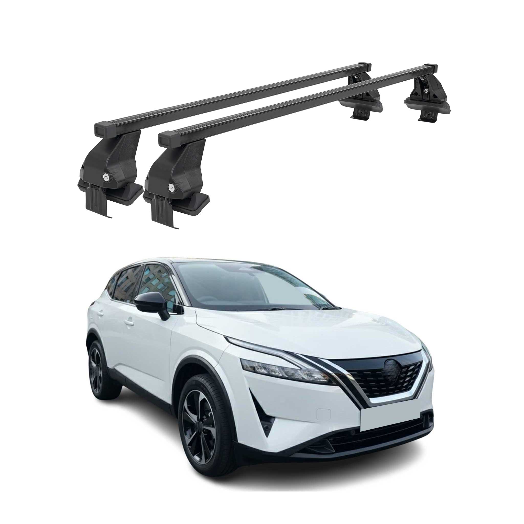 Menabo Dachträger Grundträger für Nissan Qashqai III J12 2021- Stahl Schwarz 2x