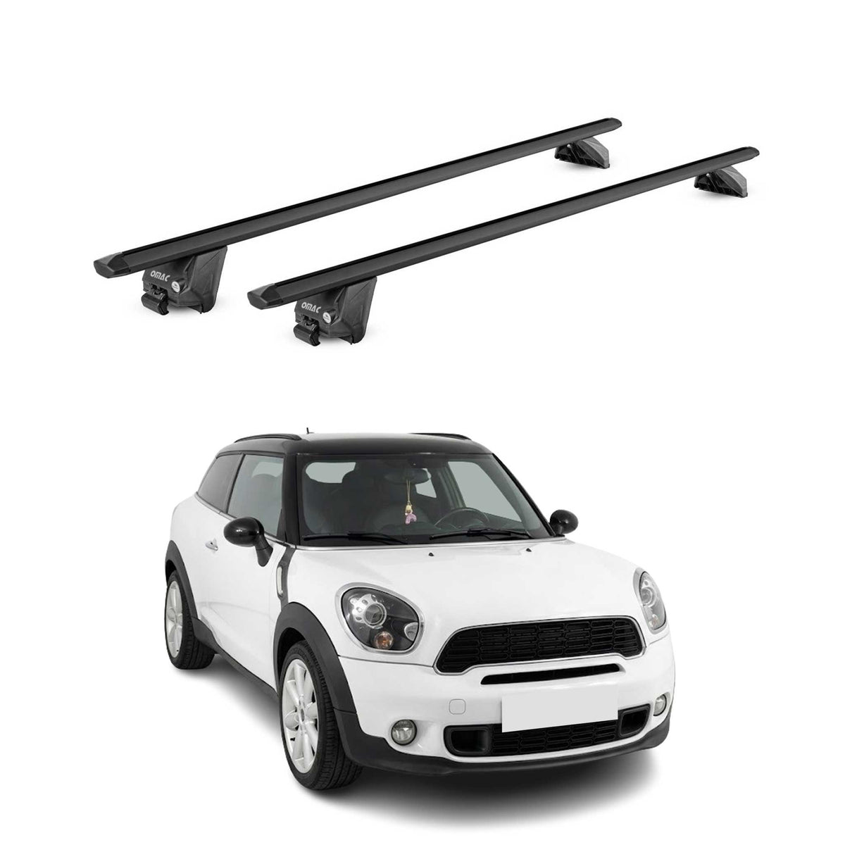 Dachträger für Mini Paceman R61 2013-2016 100kg Aluminium Schwarz 2 tlg ABE