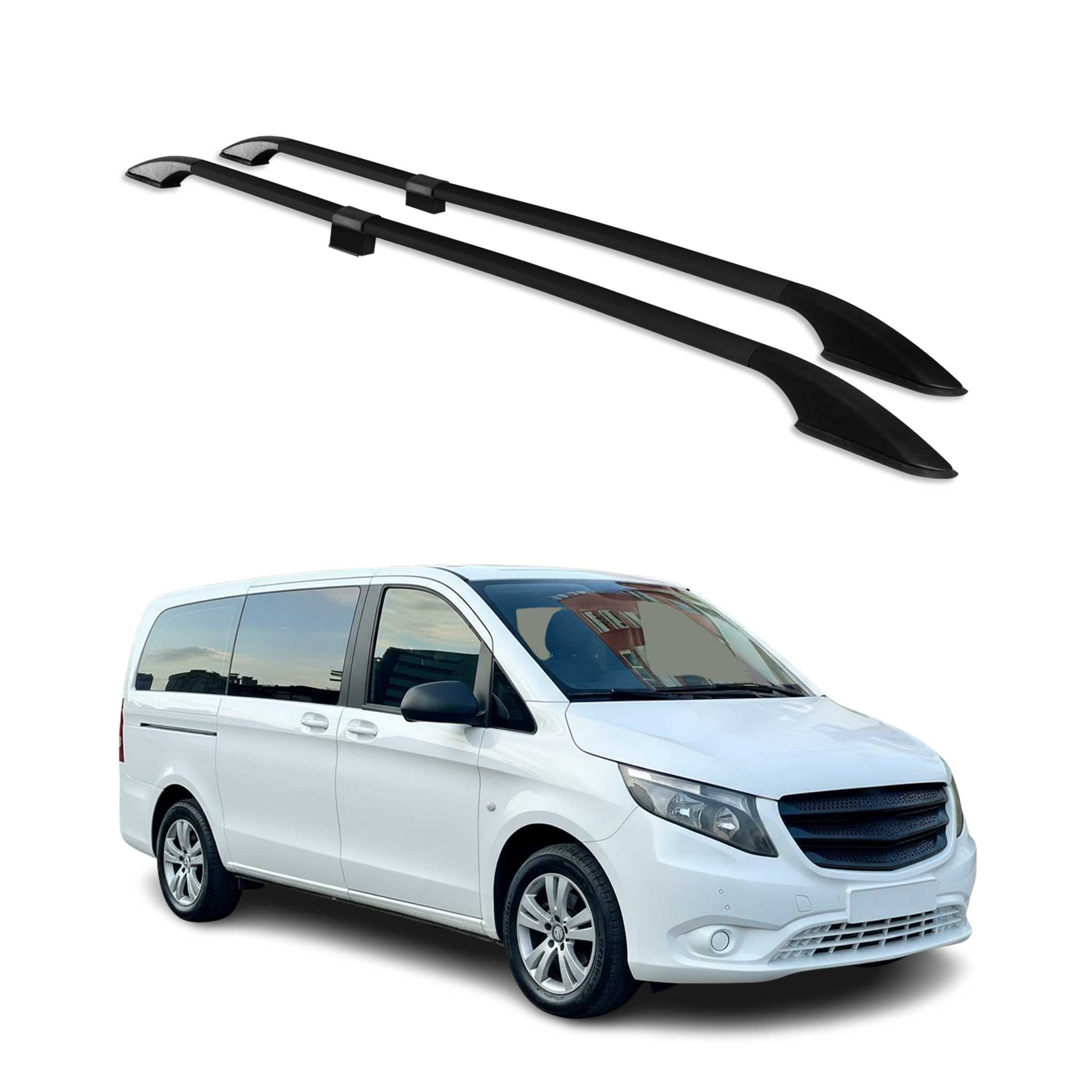 Dachreling für Mercedes Vito / V Klasse W639 W447 2003-2026 L2 Lang Alu Schwarz