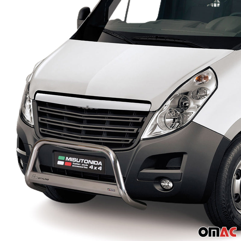 Frontbügel Frontschutzbügel für Opel Movano 2010-2021 ø63mm Stahl Silber Schutz