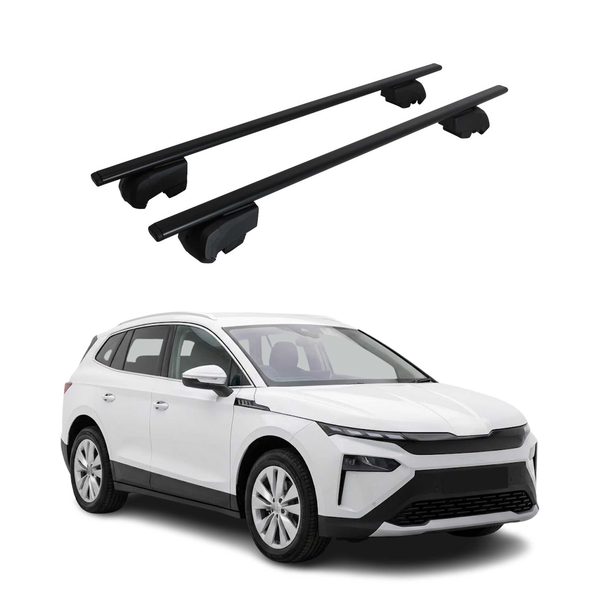 Dachträger Grundtäger für Skoda Elroq 2024-2026 75kg Metall Schwarz 2 tlg