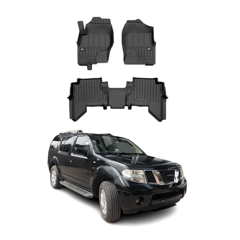 OMAC Gummi Fußmatten für Nissan Pathfinder 2005-2014 Premium Gummi Schwarz 3tlg
