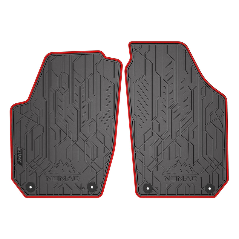 Fußmatten Gummimatten Automatten für Skoda Fabia II 2006-2014 Schwarz Rot 2tlg