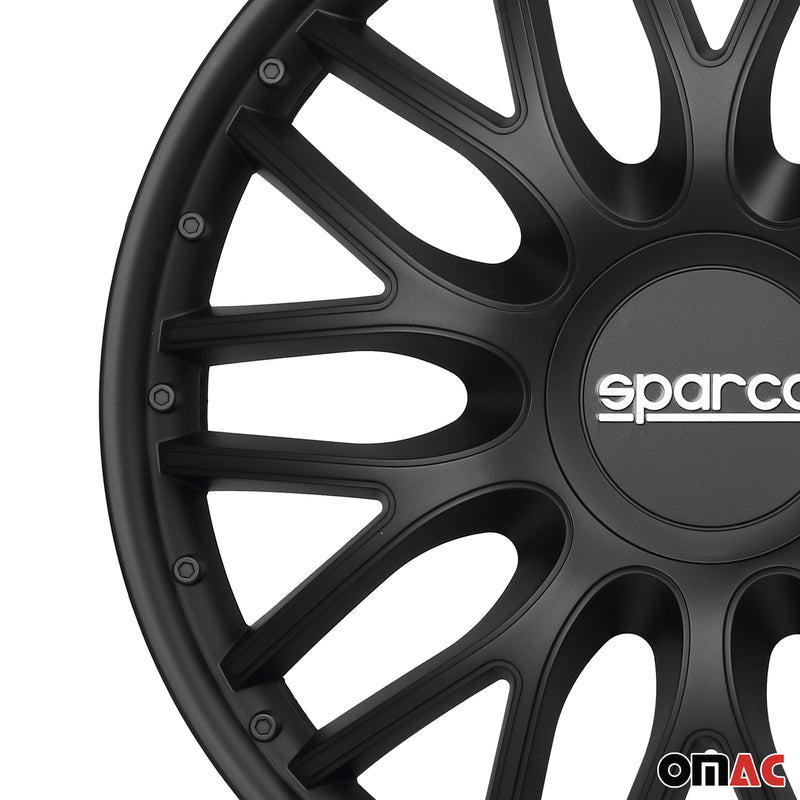 Radkappen Radzierblenden Sparco Roma 14" Zoll Auto Abdeckung Set Schwarz 4x