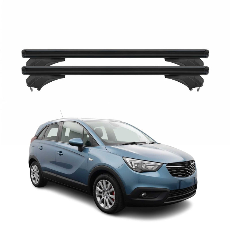 Menabo Dachträger für Opel Crossland 2017-2020 Pre-FL Aluminium Schwarz 2 tlg