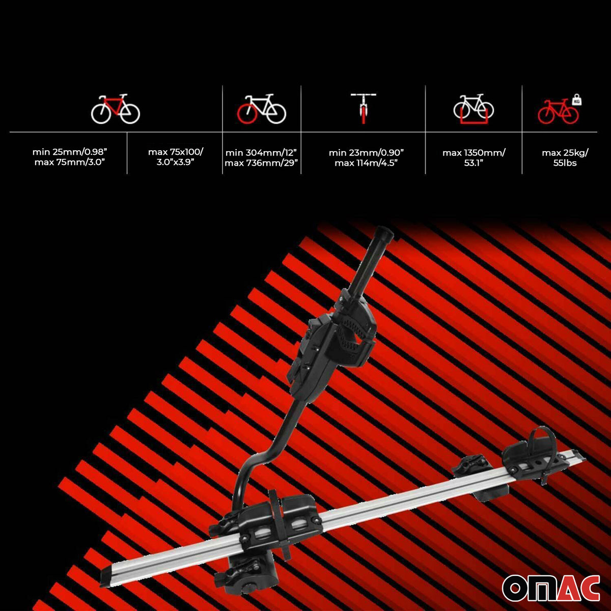 Fahrradträger Farad P-Style Dachfahrradträger für Fahrräder bis 25 kg Stahl