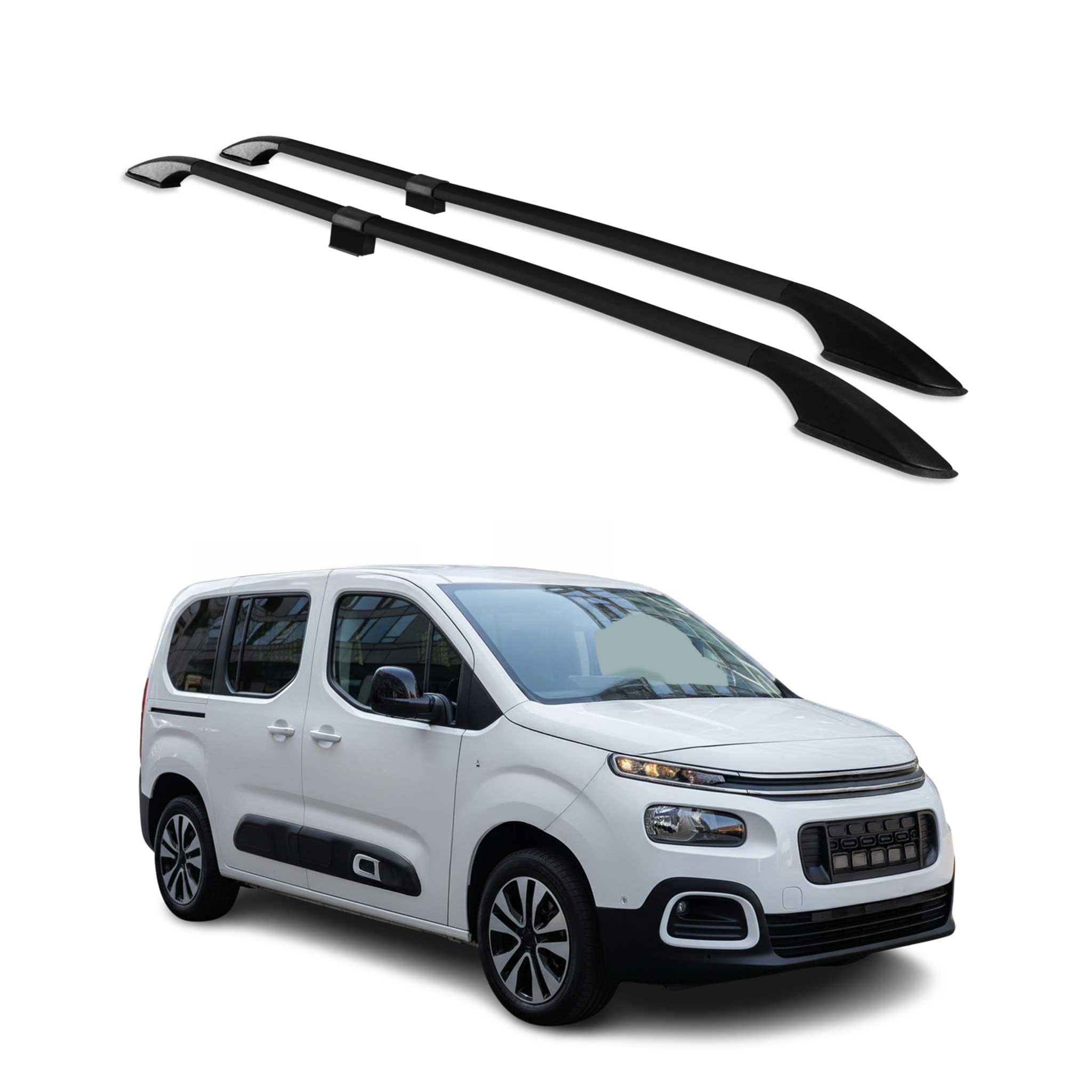 Dachreling Relingträger für Citroen Berlingo 2018-2026 Kurzer L1 Alu Schwarz