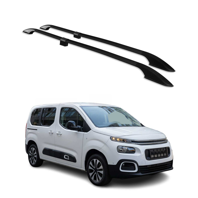 Dachreling Relingträger für Citroen Berlingo 2018-2025 Kurzer L1 Alu Schwarz