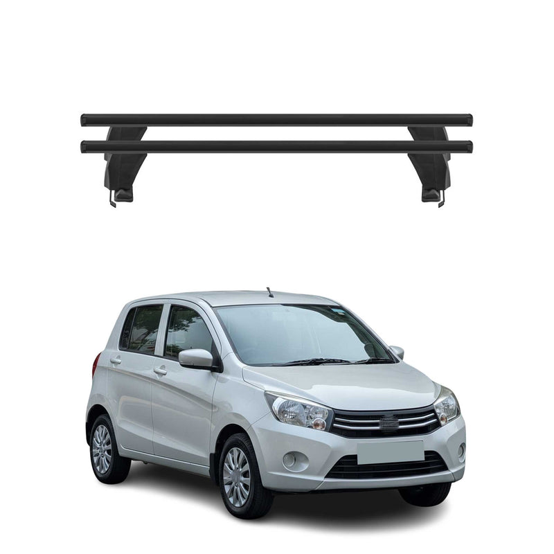 Menabo Dachträger Grundtäger für Suzuki Celerio 2014-2021 50kg Alu Schwarz 2 tlg
