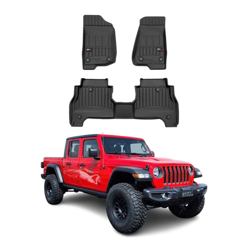 OMAC Gummi Fußmatten für Jeep Gladiator Pick-up 2020-2025 Premium TPE Schwarz 3x