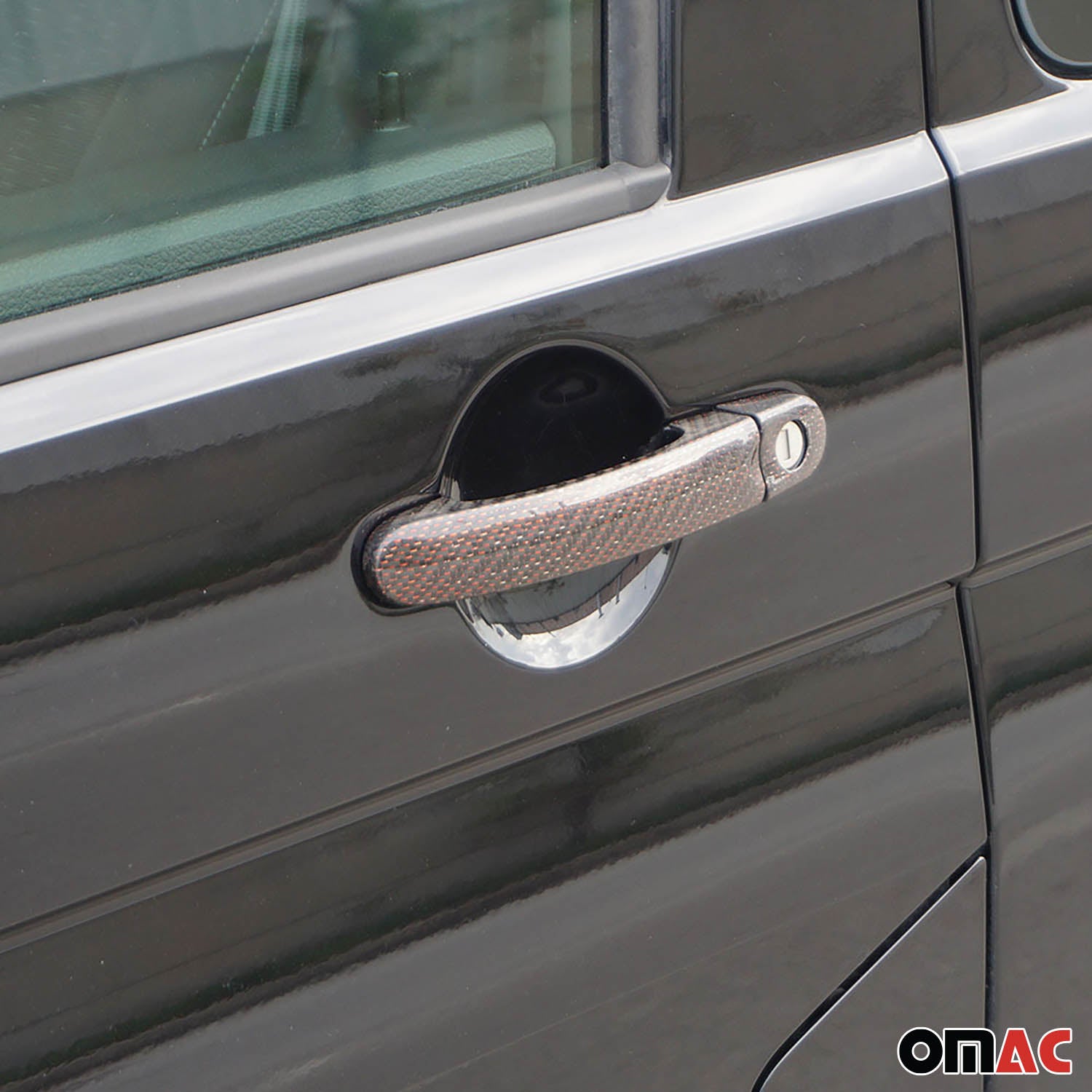 Türgriff Blende Carbon für VW Caddy 2003-2015 4Tür Kohlefaser Rot 6tlg