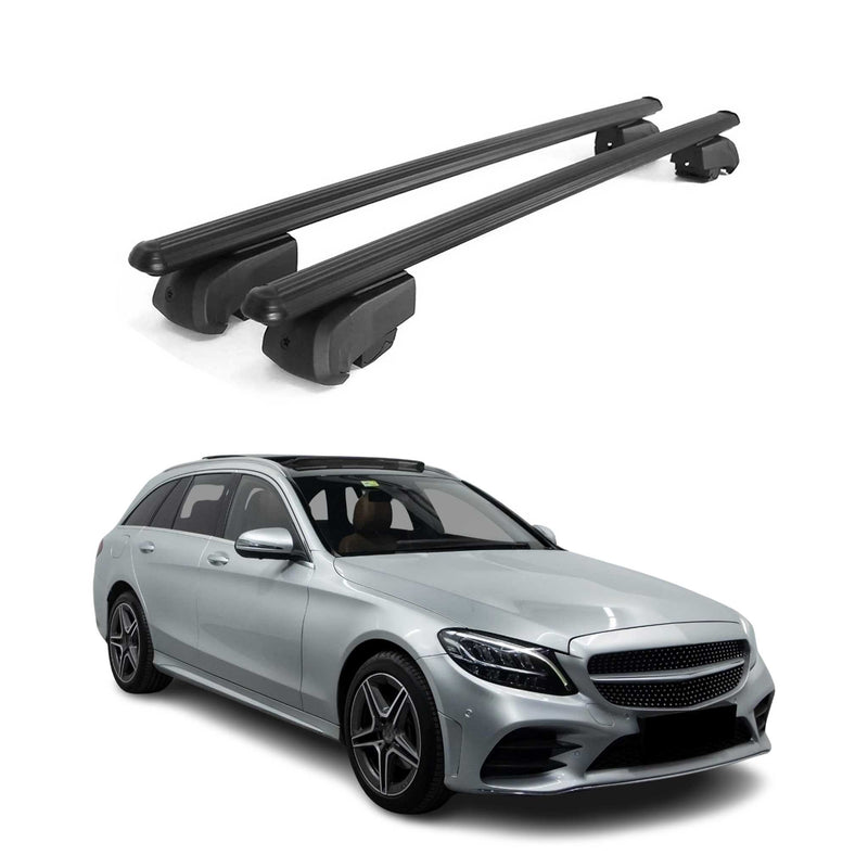 Dachträger Gepäckträger für Mercedes C S205 2014-2021 ABE Aluminium Schwarz