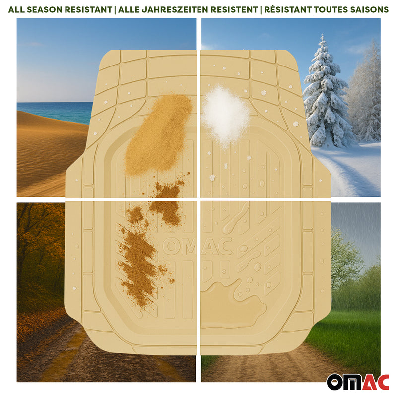Audi A5 Fußmatten Zuschneidbar Gummi Beige 4 tlg