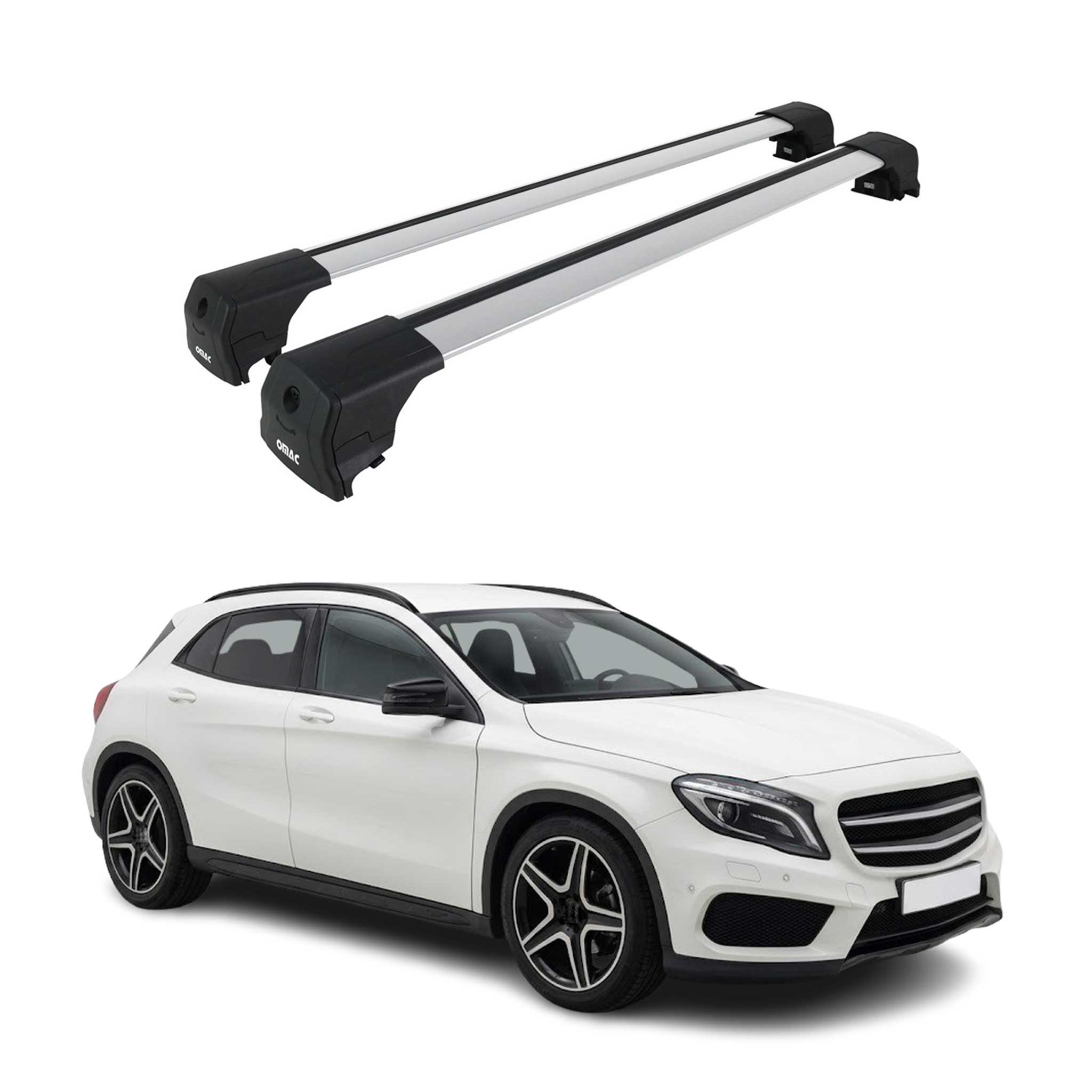 Dachträger Gepäckträger für Mercedes GLA 2014-2020 ABE Grundträger Alu Grau