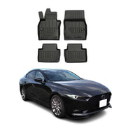 OMAC Gummi Fußmatten für Mazda 3 Schrägheck 2019-2026 3D Premium TPE Schwarz 4x