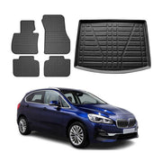 Fußmatten & Kofferraumwanne Set für BMW 2er Active Tourer F45 2014-2024 Gummi 5x