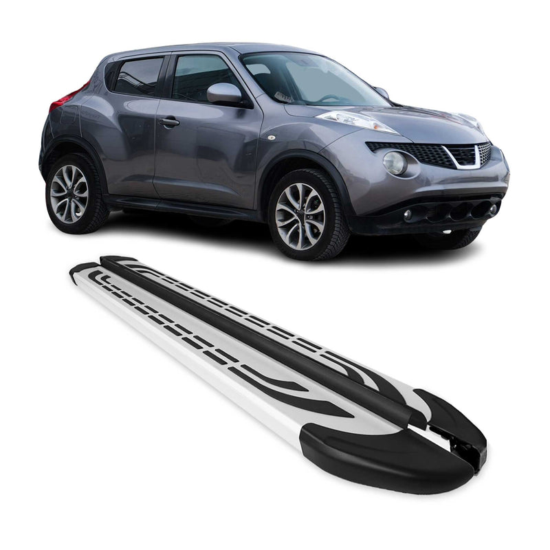 Trittbretter Seitenschweller Seitenbretter für Nissan Juke 2010-2019 Alu Grau