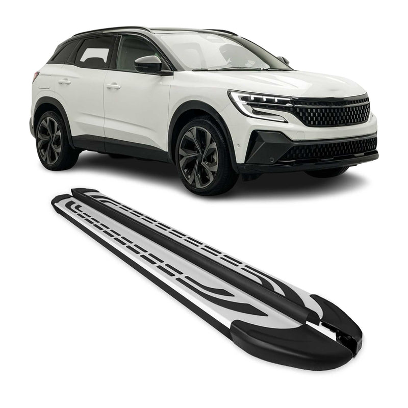 Trittbretter Seitenschweller für Renault Austral 2022-2025 Silber Schwarz 2 tlg