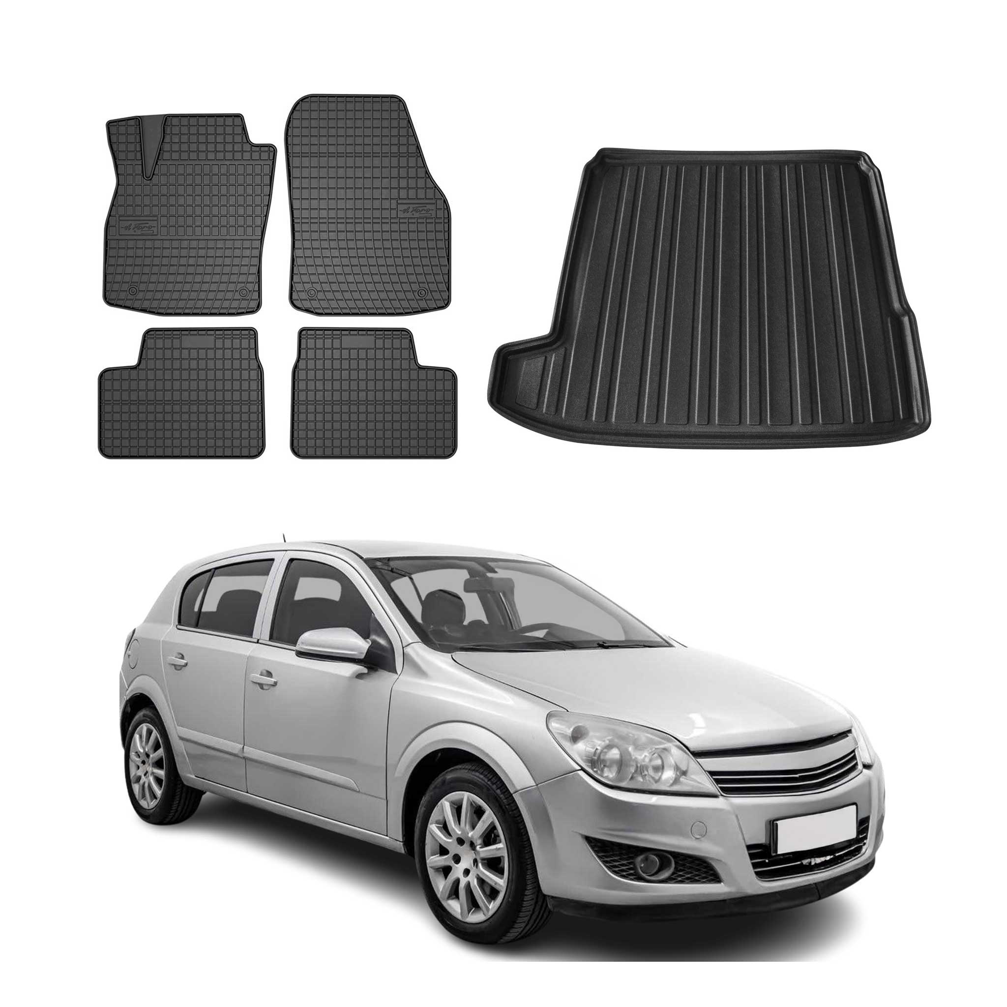 Fußmatten & Kofferraumwanne Set für Opel Astra H Caravan 2005-2010 Gummi TPE 5x