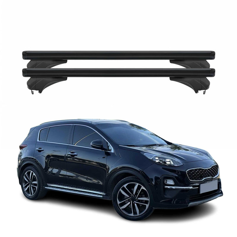 Menabo Dachträger Grundtäger für KIA Sportage QL 2016-2021 Aluminium Schwarz 2x