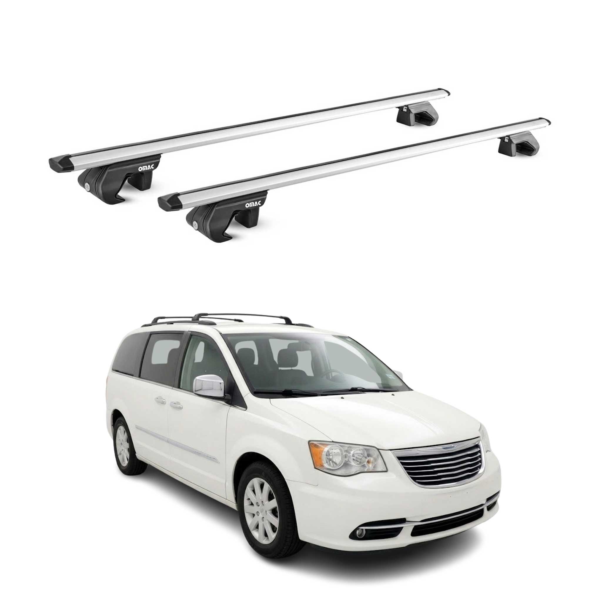 Dachträger Grundtäger für Chrysler Voyager V 2008-2016 90kg Alu Silber 2x ABE