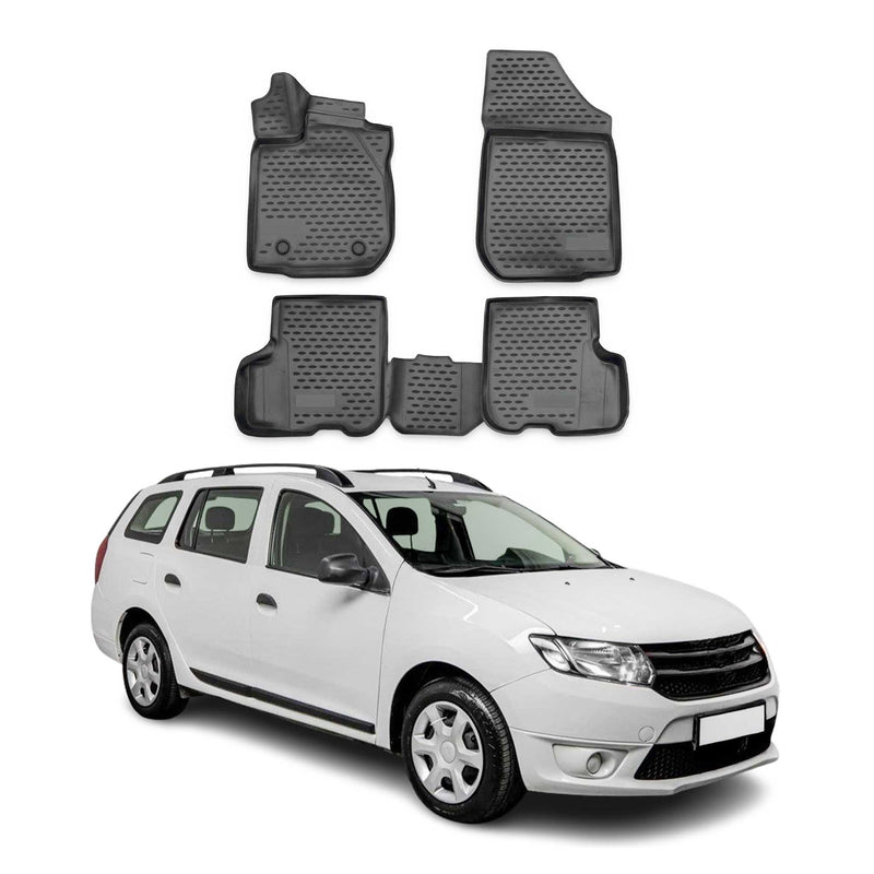 OMAC Gummimatten Fußmatten für Dacia Logan MCV2 2013-2016 TPE Matten Schwarz 4x