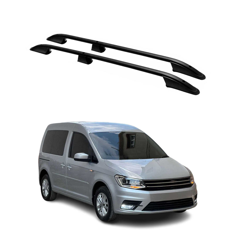 Dachreling Dachgepäckträger für VW Caddy IV 2015-2020 L1 Kurzer Alu Schwarz 2x