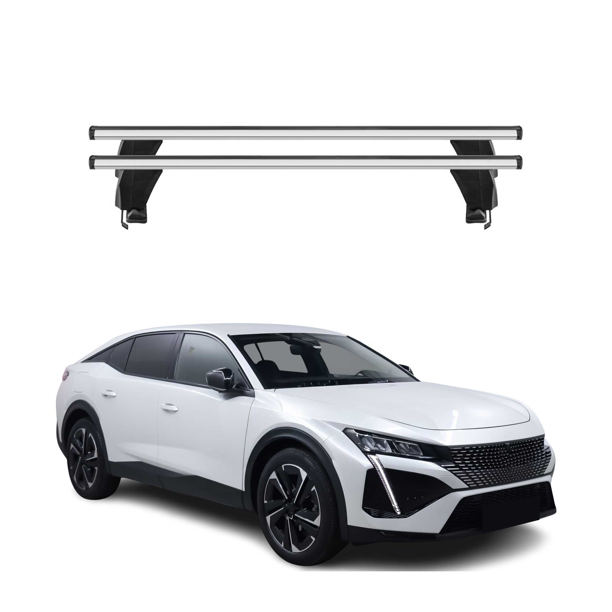 Menabo Dachträger Grundträger für Peugeot 408/408 X 2022-2026 Alu Grau 2tlg