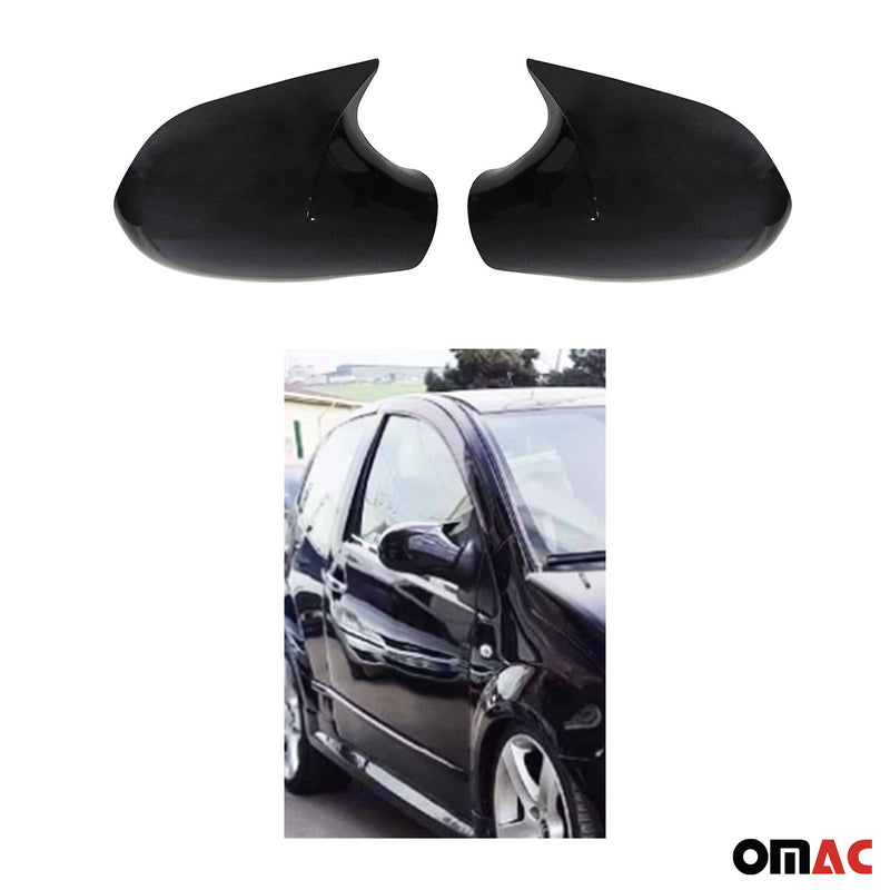 Spiegelkappen Spiegelabdeckung für Citroen C2 2003-2009 ABS Schwarz Glanz 2tlg