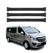 Dachträger Grundtäger für Opel Vivaro B 2014-2019 75kg Aluminium Schwarz 3tlg