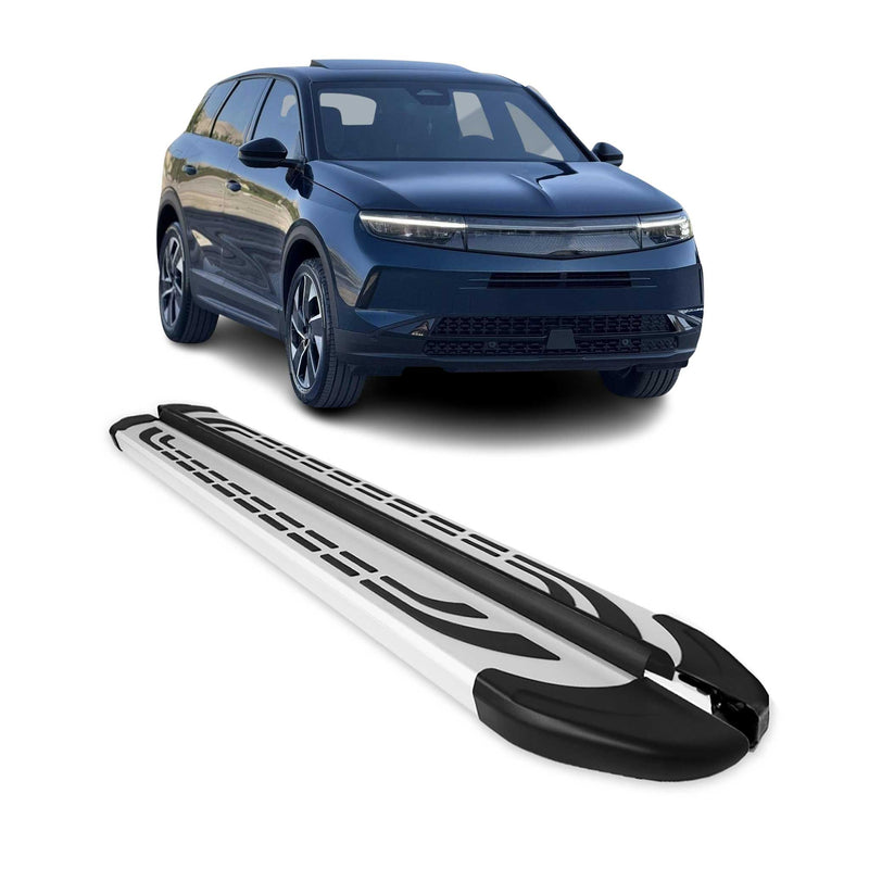 Trittbretter Seitenschweller Seitenbretter für Opel Grandland 2024-2025 Alu Grau