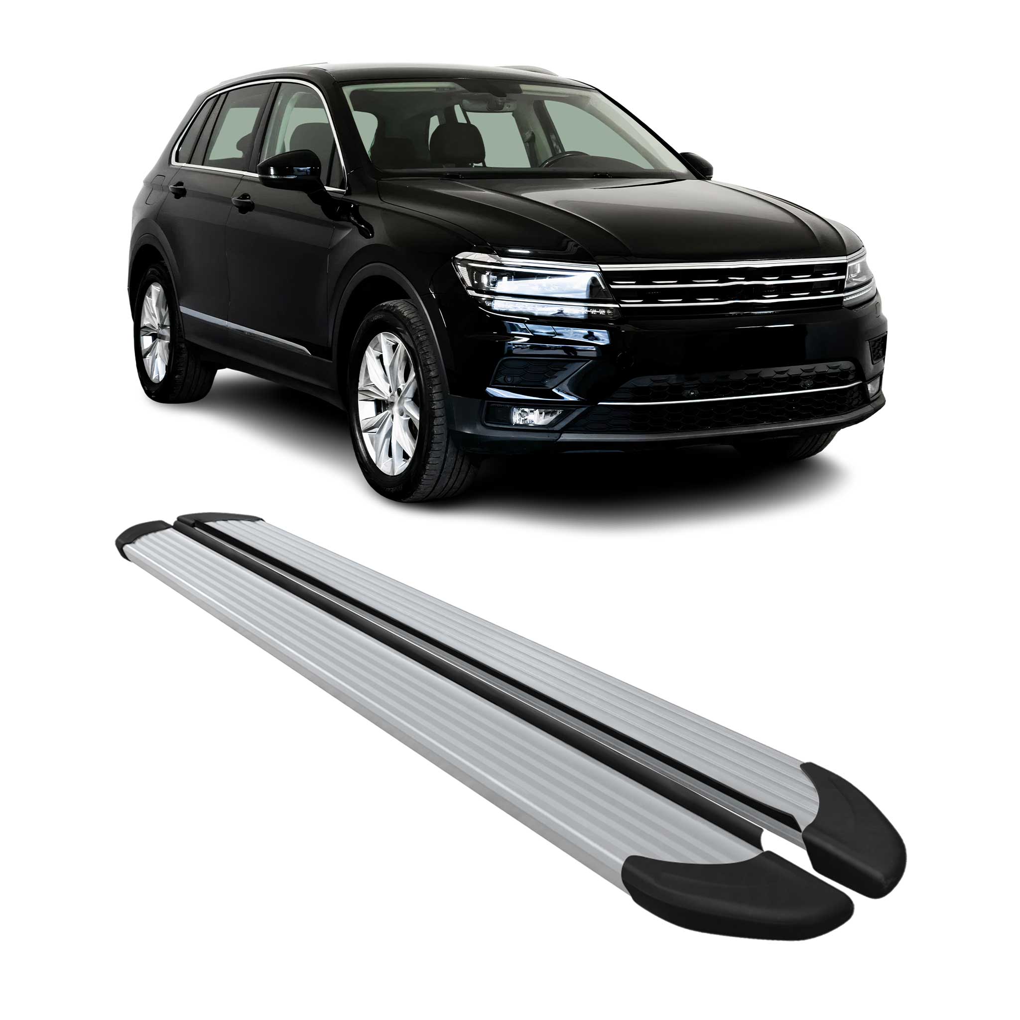 Seitenschweller Trittbretter Schweller für VW Tiguan Allspace 2016-2023 Alu Grau