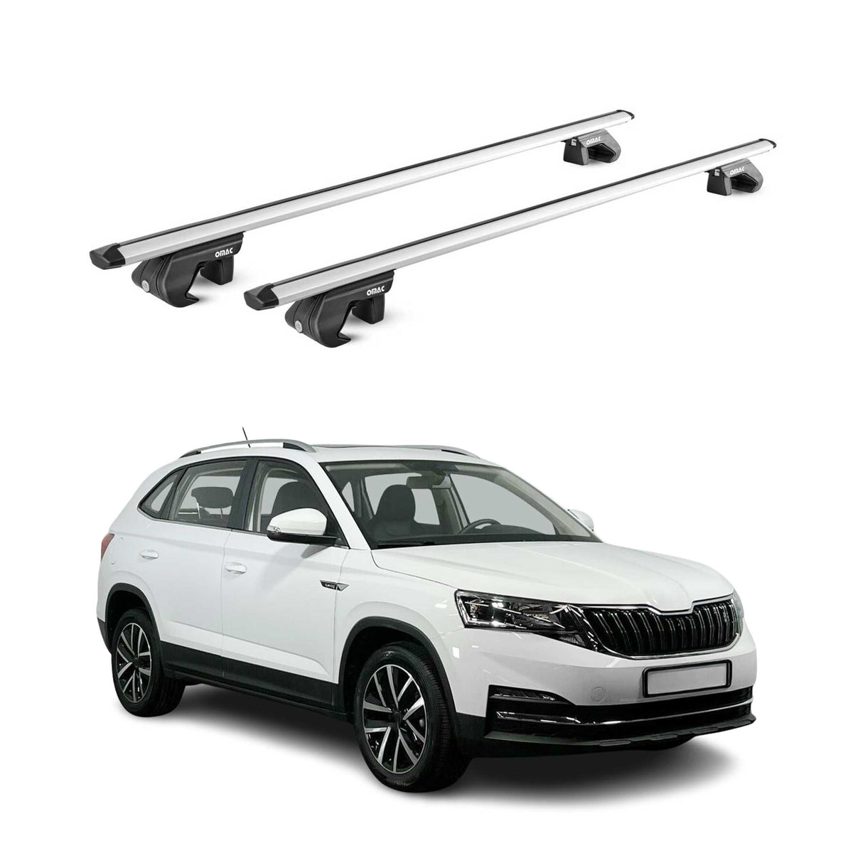 Dachträger Grundtäger für Skoda Kamiq 2019-2026 90kg Aluminium Silber 2 tlg ABE