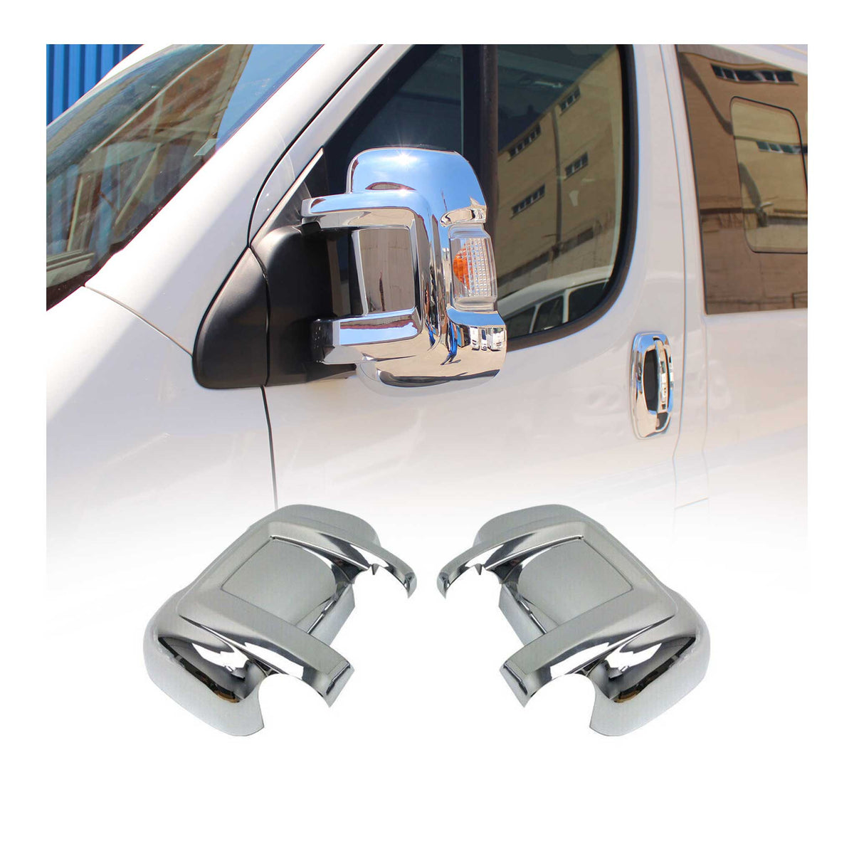 Spiegelkappen Spiegelabdeckung für Peugeot Boxer 2006-2020 Chrom ABS Silber 2tlg