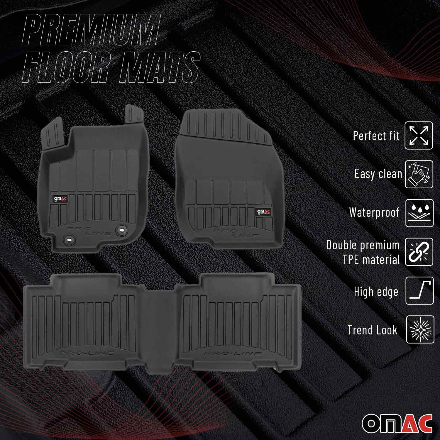 OMAC Gummi Fußmatten für Toyota RAV4 2013-2018 Premium TPE Automatten Schwarz 4x