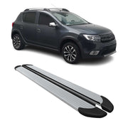 Seitenschweller Trittbretter für Dacia Sandero Stepway 2021-2026 Alu Silber