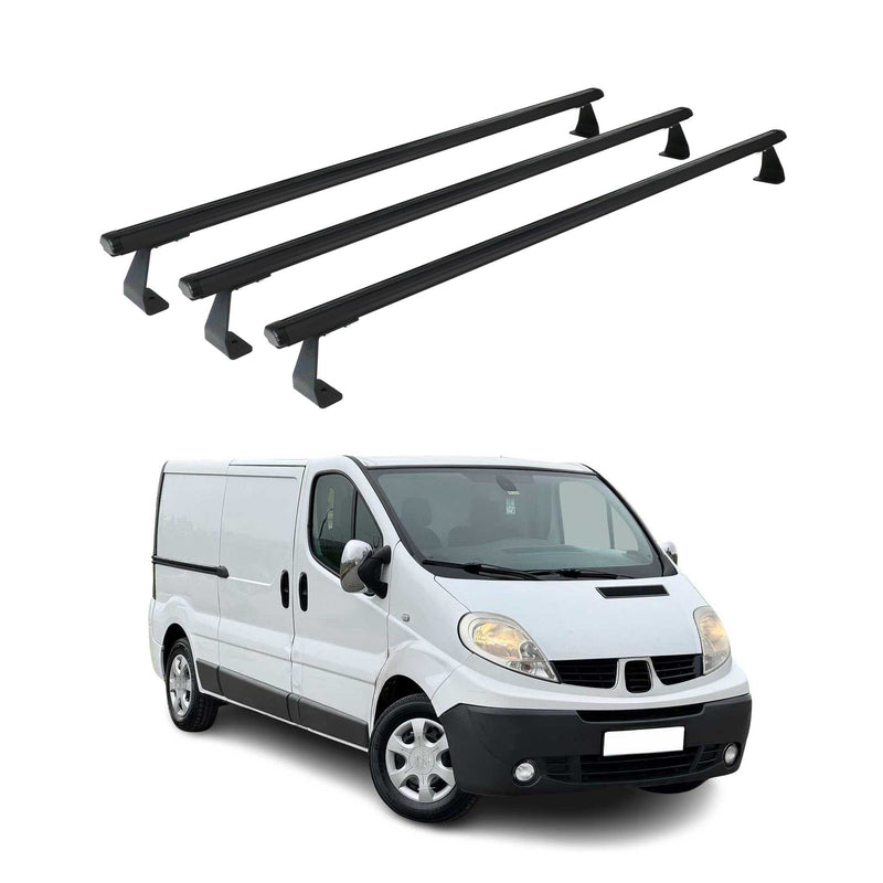 Dachträger Grundtäger für Opel Vivaro A 2001-2014 75kg Aluminium Schwarz 3 tlg