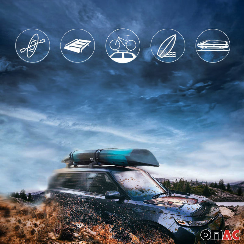 Dachträger Grundtäger für Fiat Tipo Limo 2015-2025 75kg Aluminium Schwarz 2 tlg