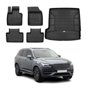 OMAC Fußmatten & Kofferraumwanne Set für Volvo XC90 2015-2019 mit 3.Reihe Gummi