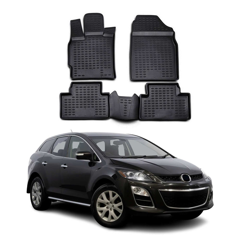 OMAC Gummimatten Fußmatten für Mazda CX-7 2006-2012 TPE Automatten Schwarz 4x