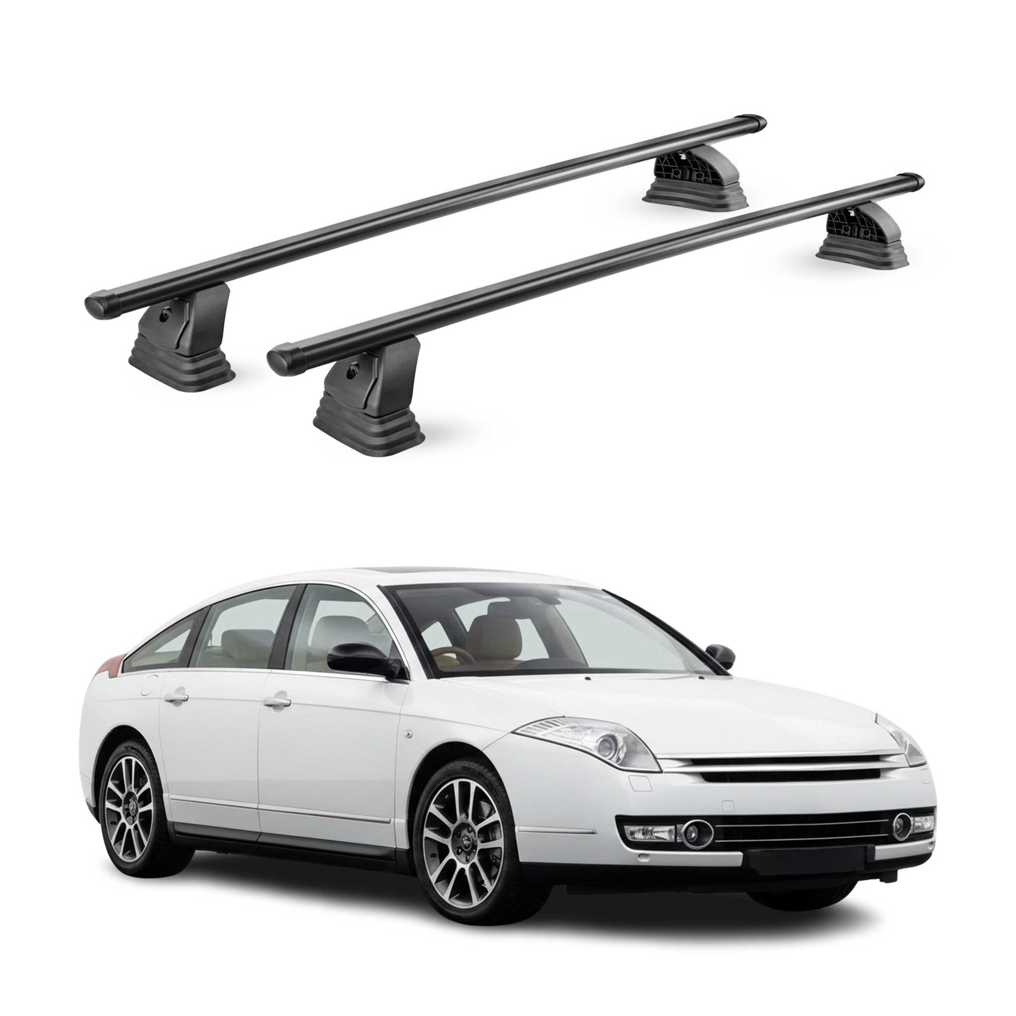 Stahl Dachträger für Citroen C6 2006-2012 TÜV Abschließbar 75 kg 2tlg Schwarz