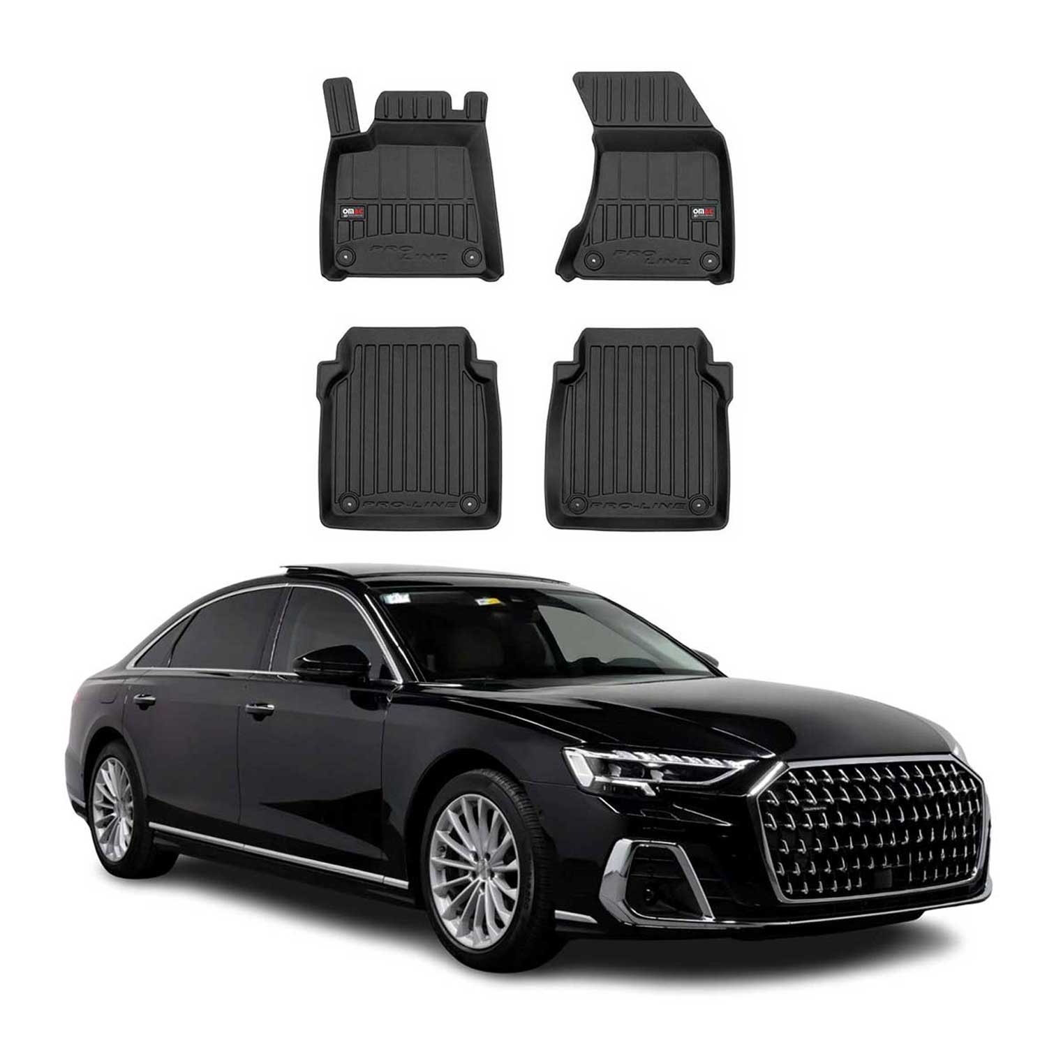 Fußmatten Gummimatten für Audi A8L D5 2018-2026 OMAC Premium 3D Schwarz TPE 4x