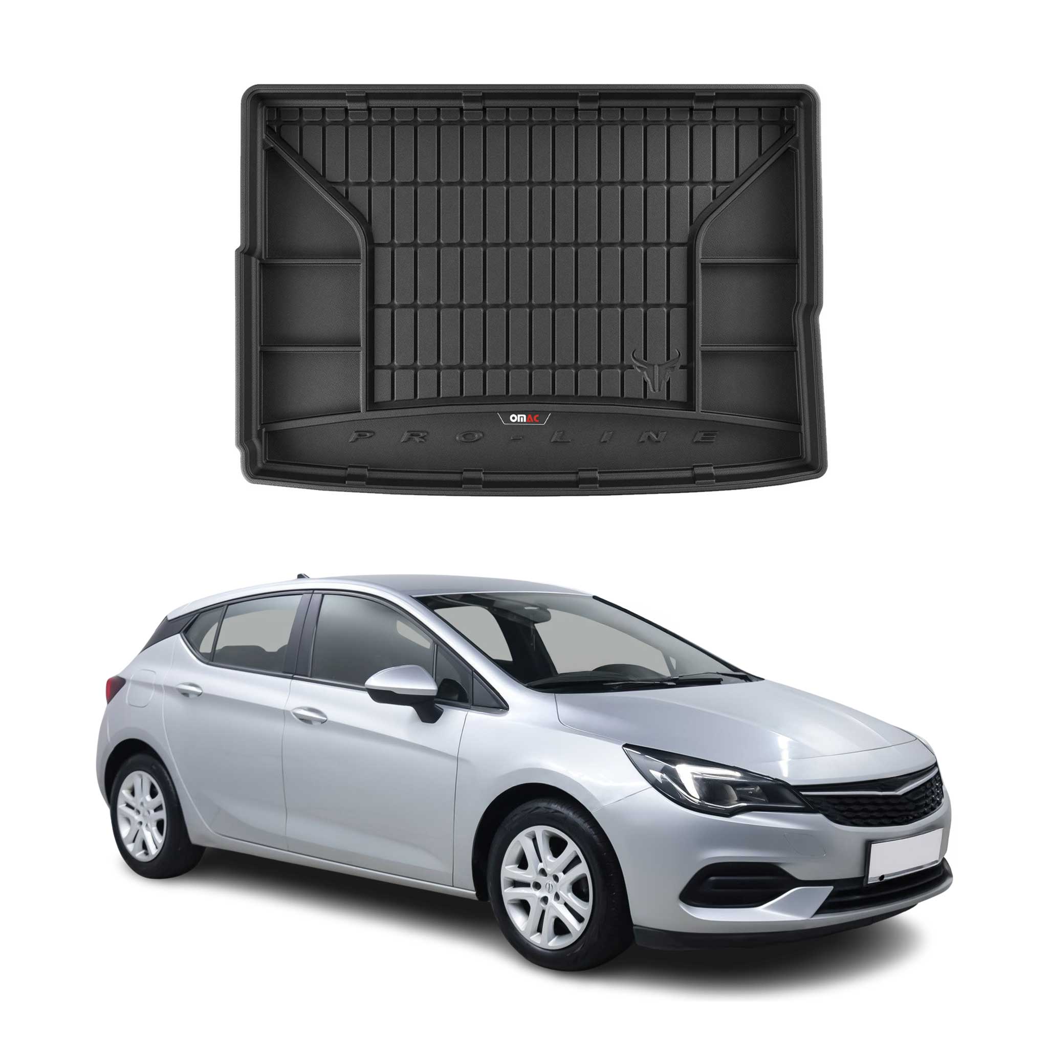 OMAC Gummi Kofferraumwanne für Opel Astra K 2015-2021 TPE Laderaumwanne Schwarz