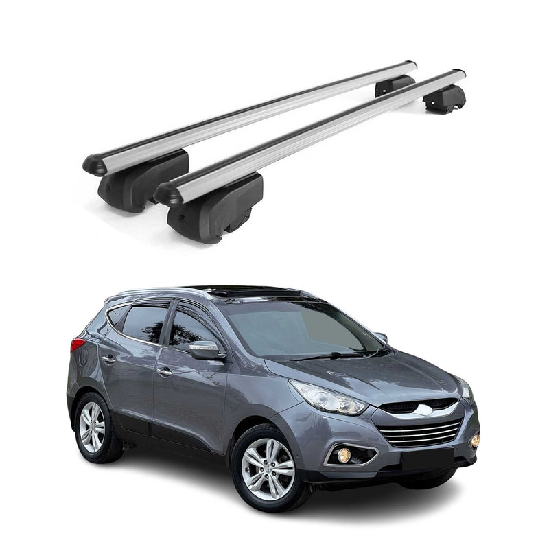 Dachträger Gepäckträger für Hyundai IX35 2010-2015 Grunträger ABE Alu Grau