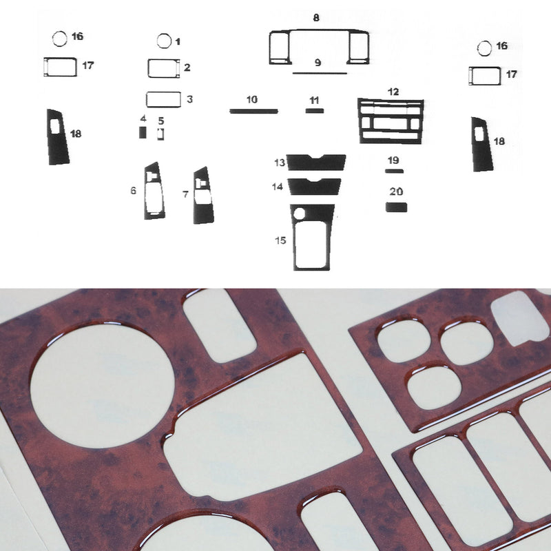 Innenraum Dekor Cockpit für Toyota Corolla 2006-2013 Wurzelholz Optik 20tlg