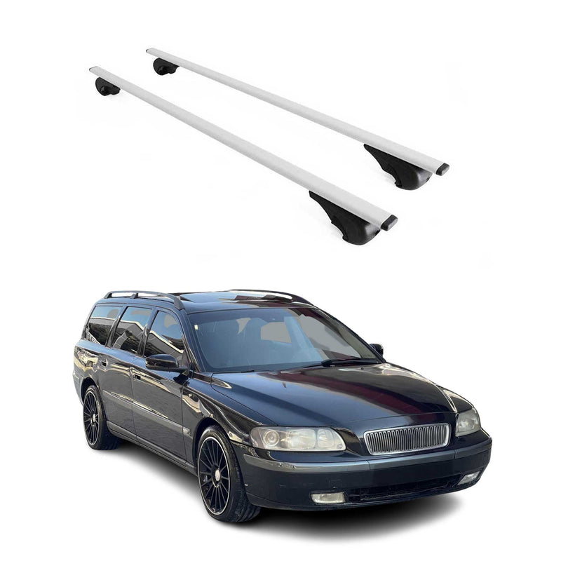Dachträger Grundtäger für Volvo V70 2000-2007 75kg Metall Silber 2 tlg
